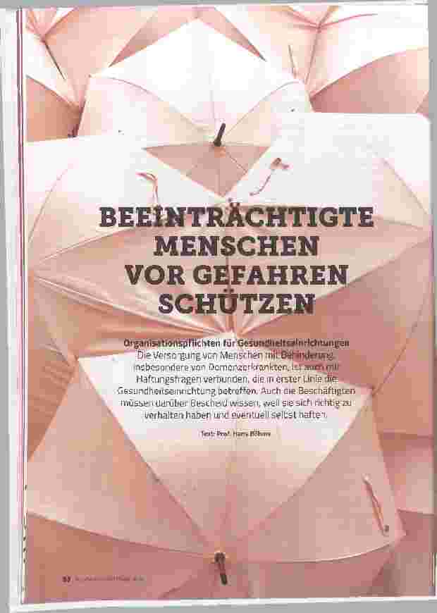 Vorschauseite 1: BEEINTRÄCHTIGTE MENSCHEN VOR GEFAHREN SCHÜTZEN