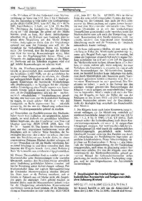 Vorschauseite 3: Kosten einer Abmahnung gegenüber einem Parallelimporteur von Arzneimitteln