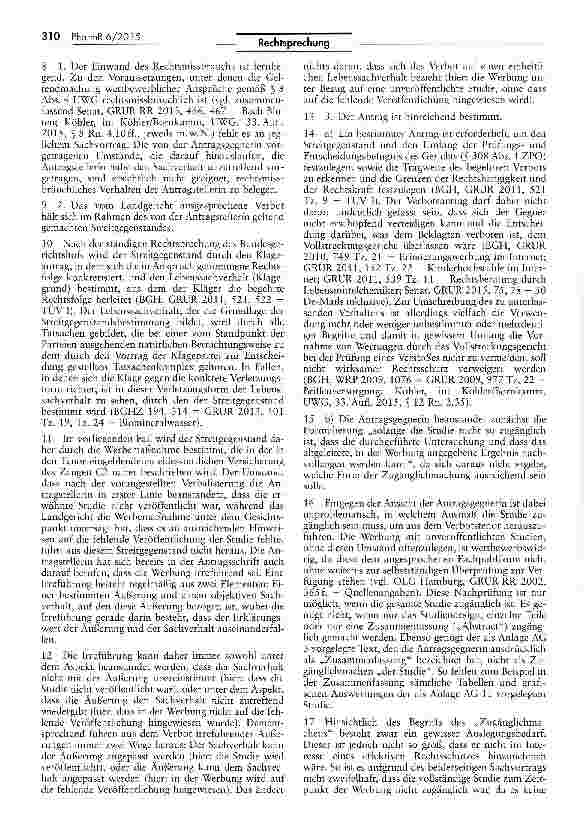 Vorschauseite 2: Werbung für medizinische Produkte -NACT-Studie II HWG § 3; UWG SS 3, 4 Nr. 11, 4 Nr. 8