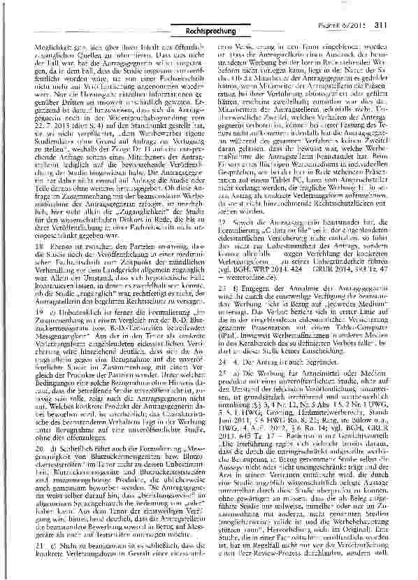 Vorschauseite 3: Werbung für medizinische Produkte -NACT-Studie II HWG § 3; UWG SS 3, 4 Nr. 11, 4 Nr. 8