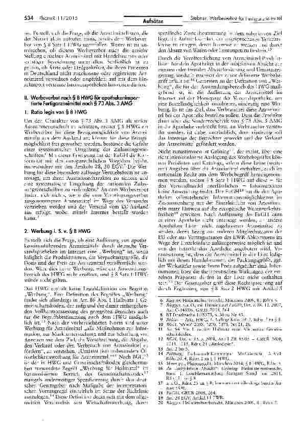 Vorschauseite 2: Das Werbeverbot nach § 8 HWG für apothekenimportierteFertigarzneimittel nach § 73 Abs» 3 AMG und die Empfehlung daraufspezialisierter Versandapotheken durch Arzte oder Heilpraktik…