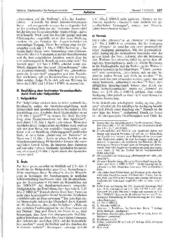 Vorschauseite 5: Das Werbeverbot nach § 8 HWG für apothekenimportierteFertigarzneimittel nach § 73 Abs» 3 AMG und die Empfehlung daraufspezialisierter Versandapotheken durch Arzte oder Heilpraktik…