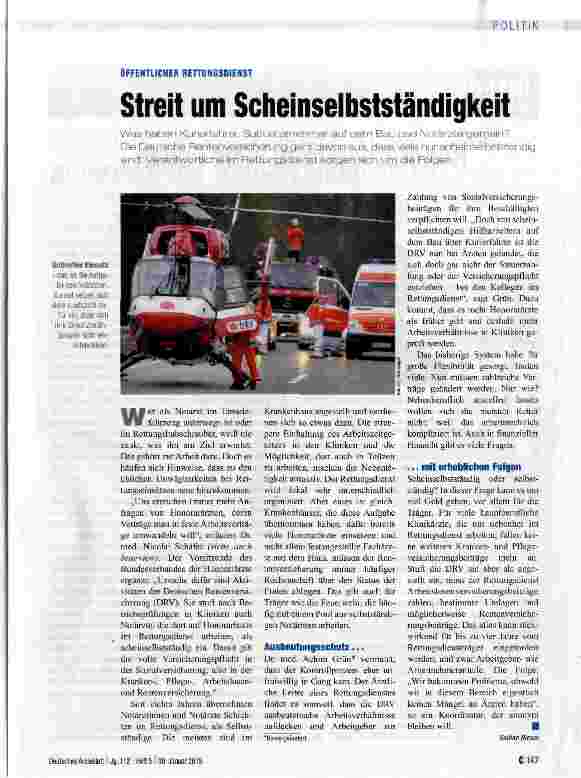 Vorschauseite 1: Streit um Scheinselbstständigkeit