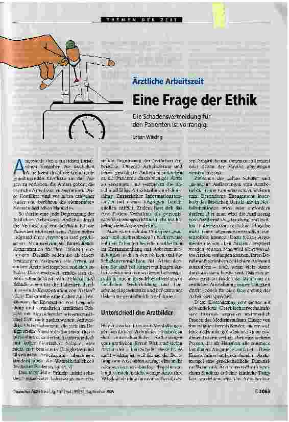 Vorschauseite 1: Eine Frage der EthikDie Schadensvermeidung für den Patienten ist vorrangig.
