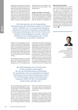 Vorschauseite 3: Präklusion mit Augenmaß Die aktuelle Rechtsprechung des Bundessozialgerichts zu § 8 PrüfvV