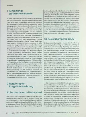 Vorschauseite 2: Internationaler Vergleich von Fehlzetten und Kar@nzta. gen