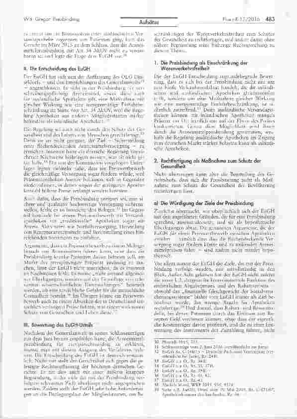 Vorschauseite 3: Die Preisbindung für Arzneimittel ist europarechtswidrig: Das EuGH-Urteil und seine Folgen