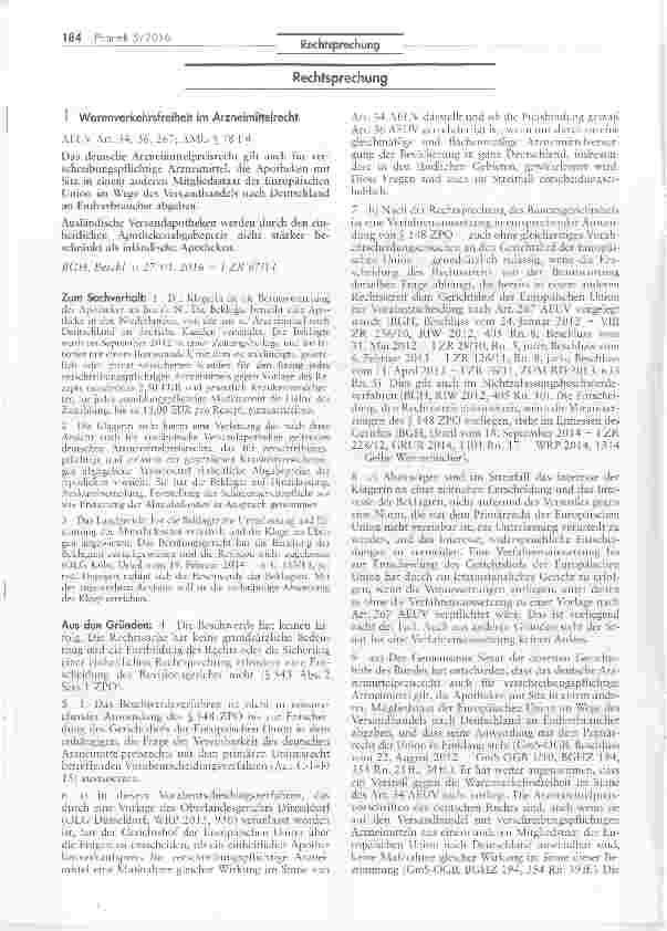 Vorschauseite 1: Warenverkehrsfreiheit im Arzneimittelrecht