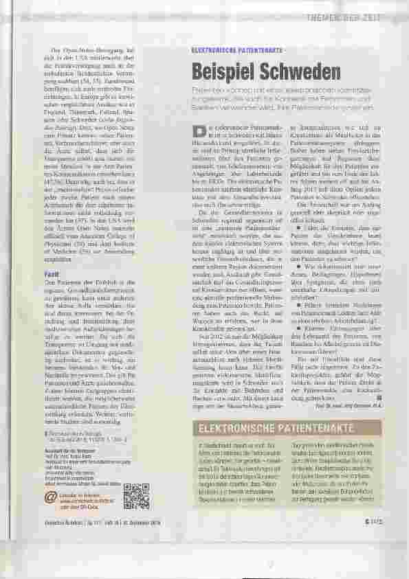 Vorschauseite 3: Transparenz in der Arzt-Patienten- Kommunikation