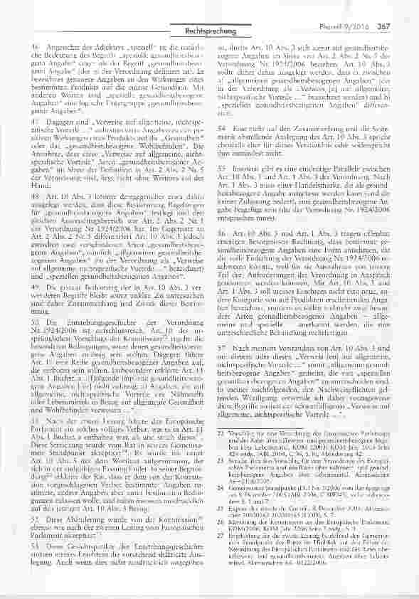 Vorschauseite 6: Zur Anwendbarkeit der Health-Claims-VO auf Pipettenfläschchen RESCUE-Produkte