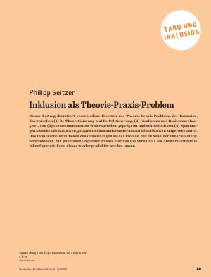 Vorschauseite 2: Inklusion als Theorie-Praxis-Problem