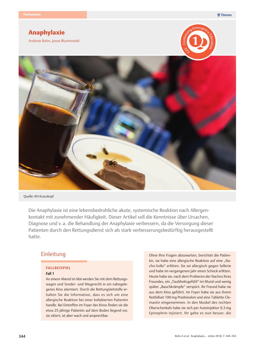 Vorschauseite 1: Anaphylaxie