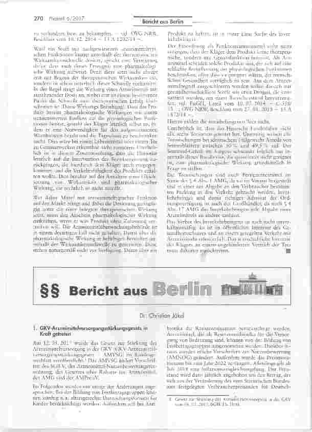 Vorschauseite 4: Zur Einordnung von Tee als Funktionsarzneimittel