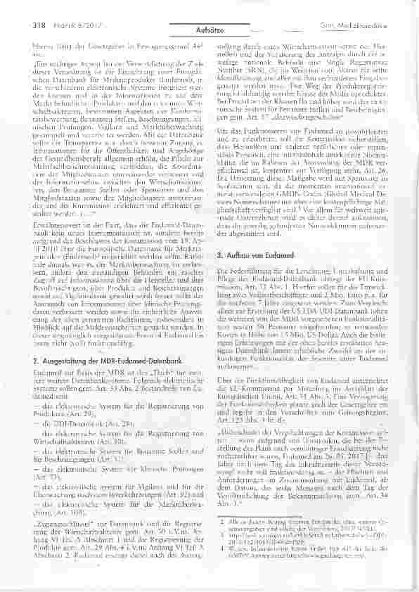 Vorschauseite 2: Revision des europäischen Rechtsrahmens für Medizinprodukte Neue Vorgaben zu Vigilanz und Morktbeobochtuna und die Eudomed-Dotenbonk als zentrales Regulierungselement