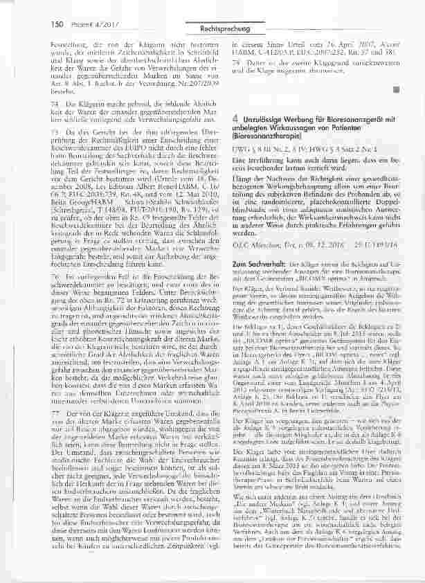Vorschauseite 1: Unzulässige Werbung für Bioresonanzgerät mit unbelegten Wirkaussagen von Patienten (Bioresonanztherapie)