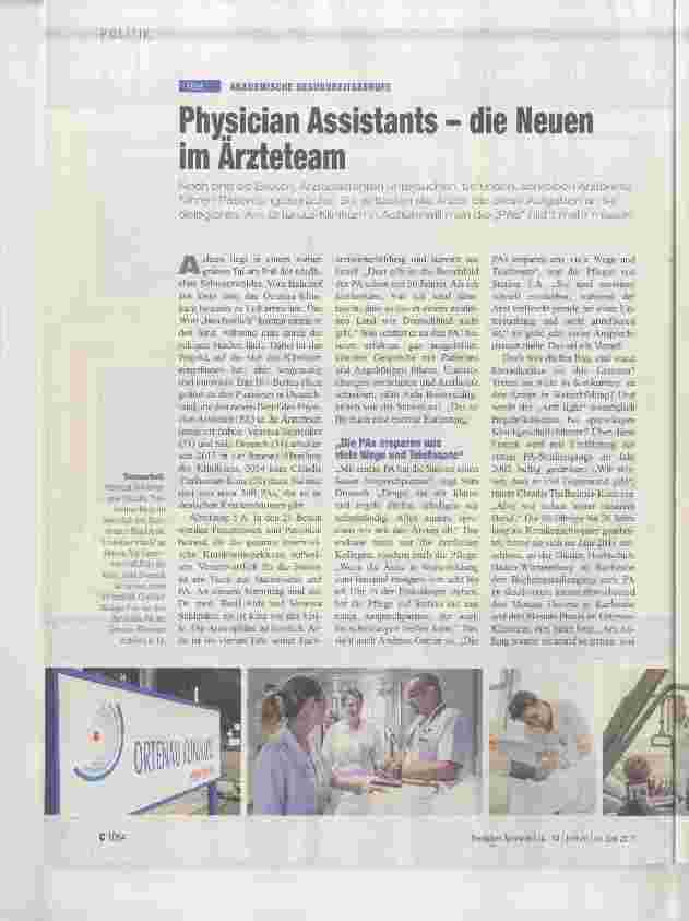 Vorschauseite 1: Physician Assistants die Neuen im Ärzteteam
