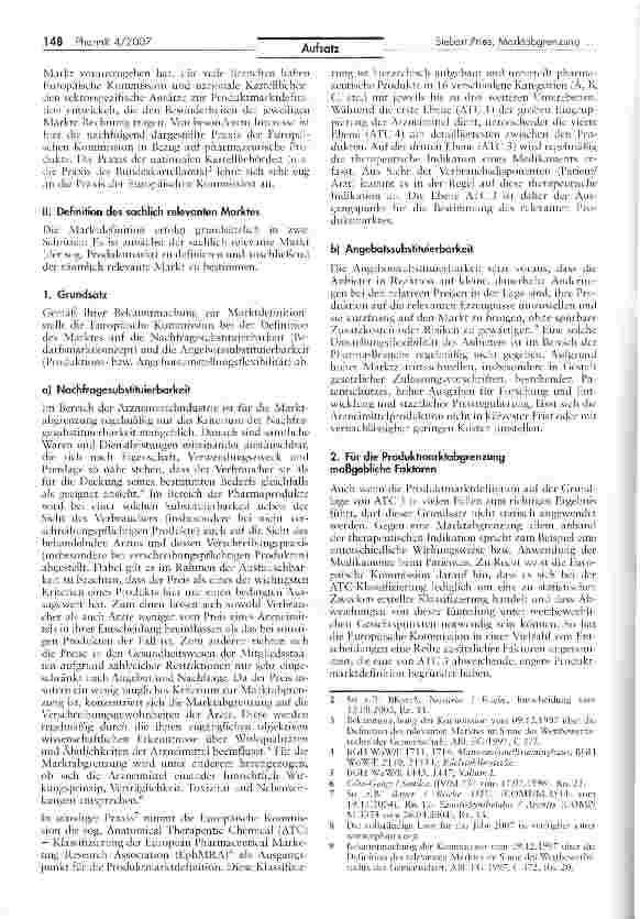 Vorschauseite 2: Kartellrechtliche Marktabgrenzung im Pharma-Bereich