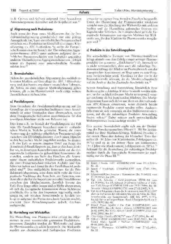 Vorschauseite 4: Kartellrechtliche Marktabgrenzung im Pharma-Bereich
