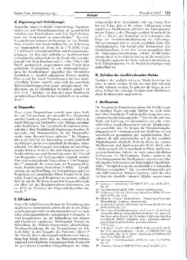 Vorschauseite 5: Kartellrechtliche Marktabgrenzung im Pharma-Bereich