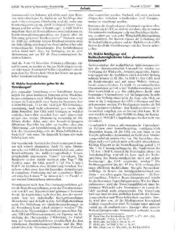 Vorschauseite 5: Die Verordnung innovativer Arzneimittel unter dem Regime des Arztes für besondere Arzneimitteltherapie