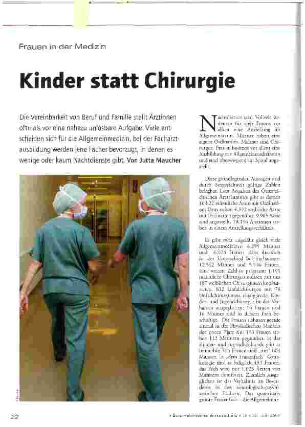 Vorschauseite 1: Kinder statt Chirurgie