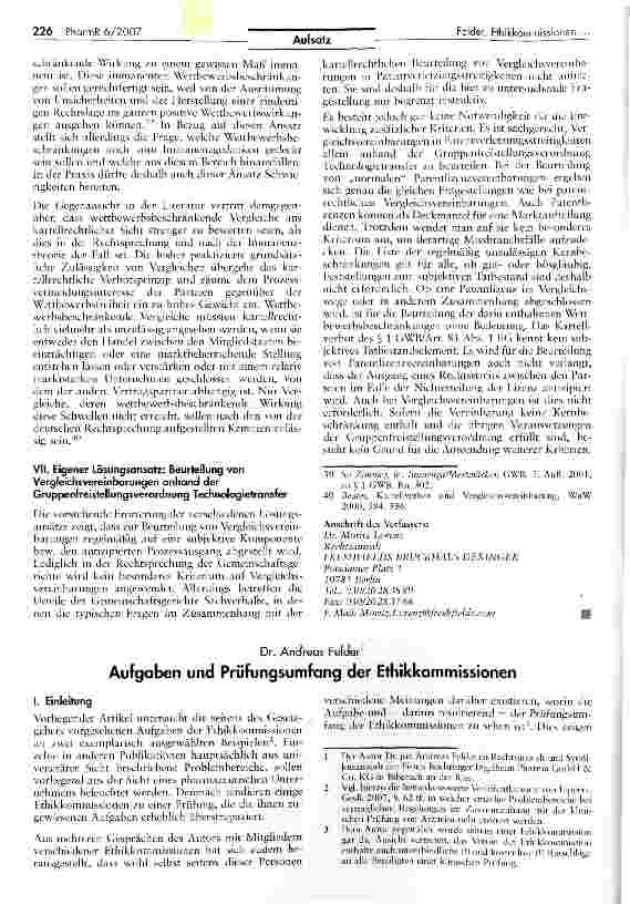 Vorschauseite 1: Aufgaben und Prüfungsumfang der Ethikkommissionen