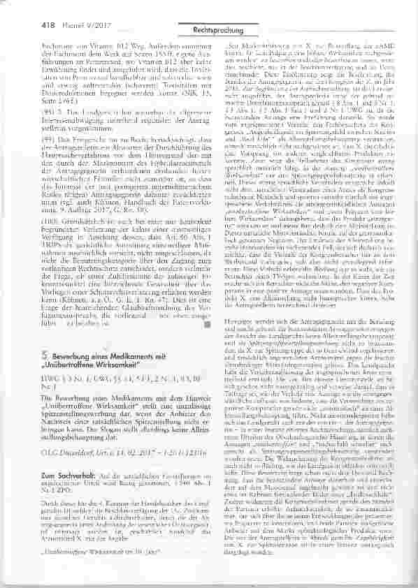 Vorschauseite 1: Bewerbung eines Medikaments mit „Unübertroffene Wirksamkeit