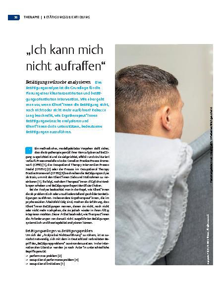 Vorschauseite 1: "Ich kann mich nicht aufraffen"