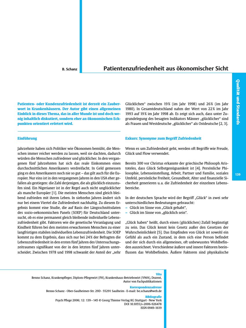 Vorschauseite 1: Patientenzufriedenheit aus ökonomischer Sicht