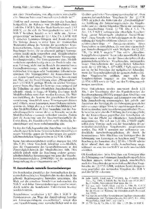 Vorschauseite 6: Plädoyer für die Durchführung von vergaberechtlichen Verfahren bei der Arzneimittelversorgung im Rahmen der gesetzlichen Krankenversicherung