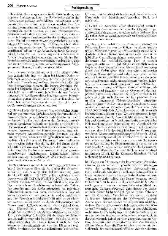 Vorschauseite 6: Zahnbleichmittel sind nicht als Kosmetika, sondern als Medizinprodukte zu bewerten