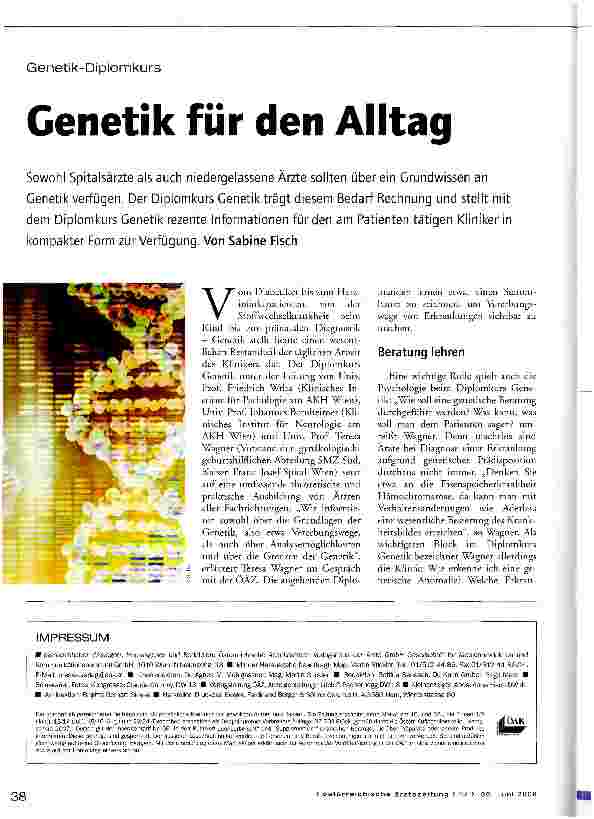 Vorschauseite 1: Genetik für den Alltag