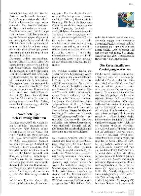 Vorschauseite 2: Was Patienten ihren Ärzten attestieren