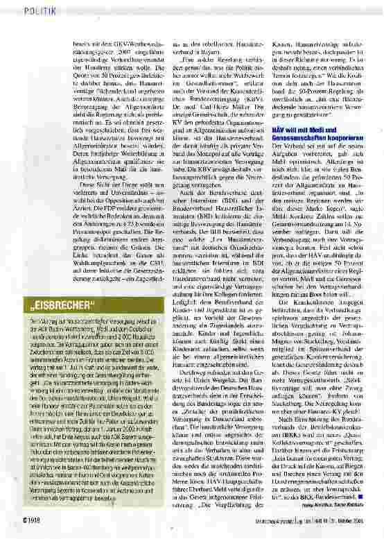 Vorschauseite 2: Allgemeinärzte bevorzugt