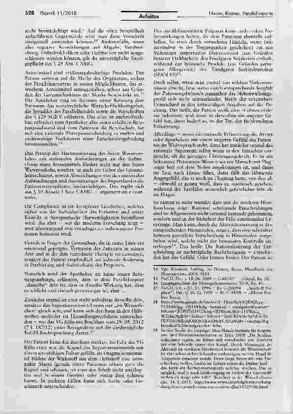 Vorschauseite 3: De Peijper revisited: Parallelimporte aus arzneimittelrechtlicher Sicht