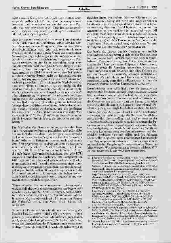 Vorschauseite 4: De Peijper revisited: Parallelimporte aus arzneimittelrechtlicher Sicht