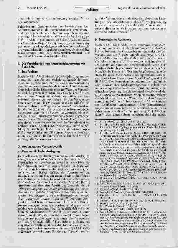 Vorschauseite 2: Das Betriebsverbot von Arzneimittelautomaten und seine Vereinbarkeit mitder Warenverkehrsfreiheit