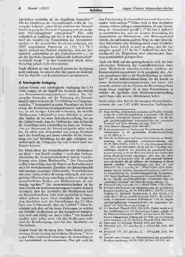 Vorschauseite 4: Das Betriebsverbot von Arzneimittelautomaten und seine Vereinbarkeit mitder Warenverkehrsfreiheit