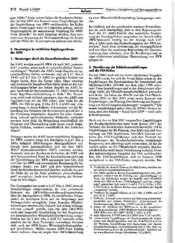 Vorschauseite 2: Compliance und Vertragsgestaltung bei Nichtinterventionellen Studien —unter besonderer Berücksichtigung der Ärztevergütung bei Anwendungsbeobachtungen