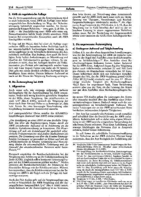 Vorschauseite 4: Compliance und Vertragsgestaltung bei Nichtinterventionellen Studien —unter besonderer Berücksichtigung der Ärztevergütung bei Anwendungsbeobachtungen