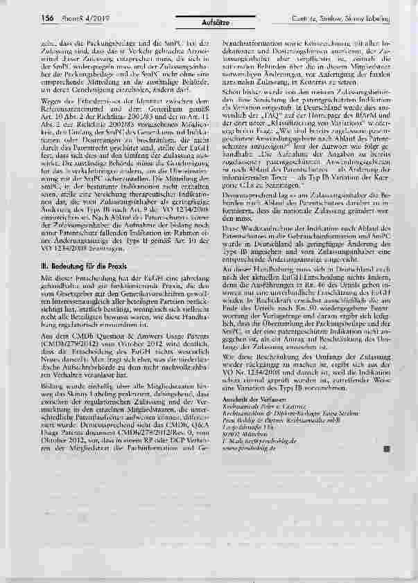 Vorschauseite 2: „Skinny Labeling - Was lange währte, war auch gut