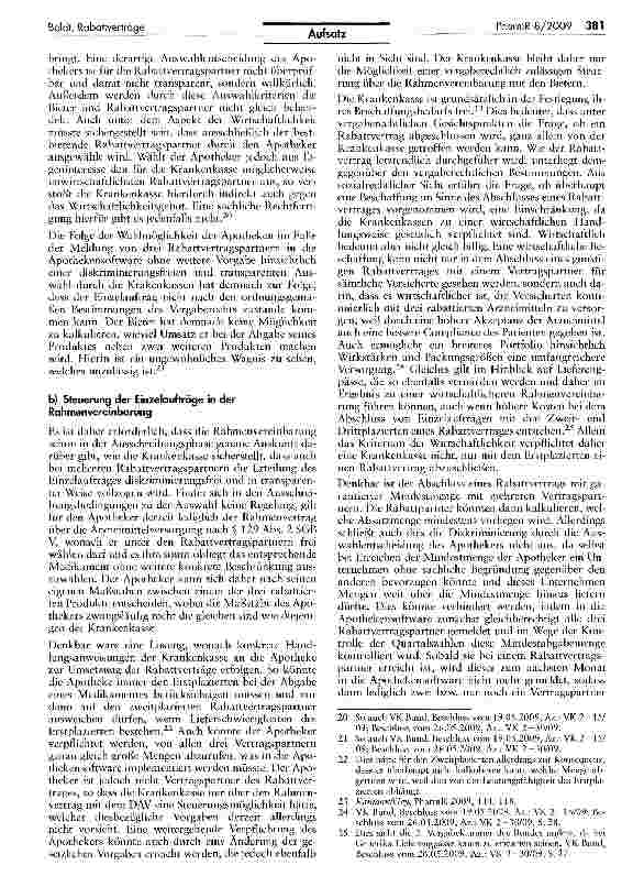 Vorschauseite 5: Rabattverträge — Sind Rahmenvereinbarungen zwischen Krankenkasse und mehreren pharmazeutischen Unternehmen unzulässig?