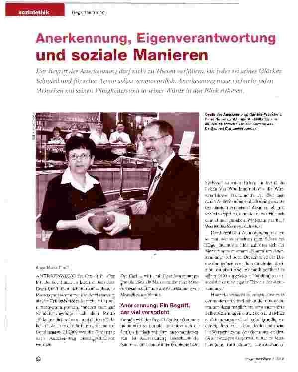Vorschauseite 1: Anerkennung, Eigenverantwortung und soziale Manieren