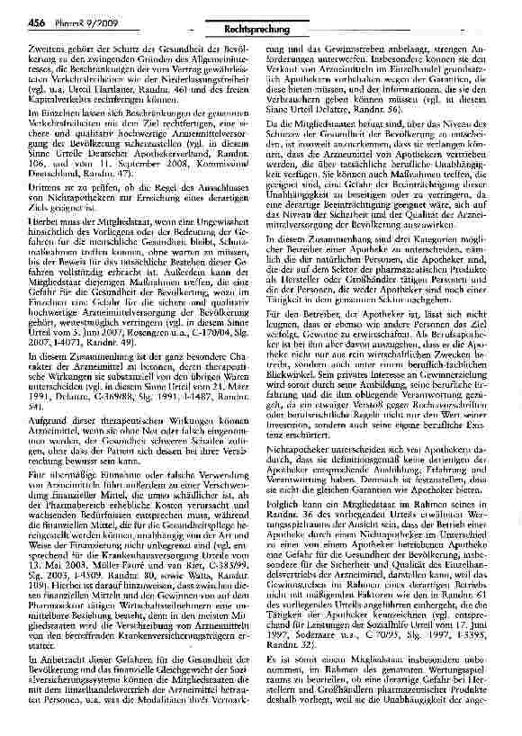 Vorschauseite 6: Besitz und Betrieb einer Apotheke dürfen Apothekern vorbehalten bleiben