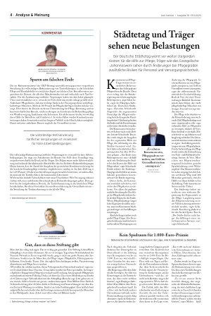 Vorschauseite 1: Städtetag und Träger sehen neue Belastungen