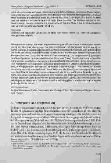 Vorschauseite 2: Leben mit einer häuslichen Beatmung = aus der Perspektive von betroffenen Kindern und ihren Eltern