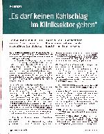 Vorschauseite 1: "Es darf keinen Kahlschlag im Kliniksektor geben."