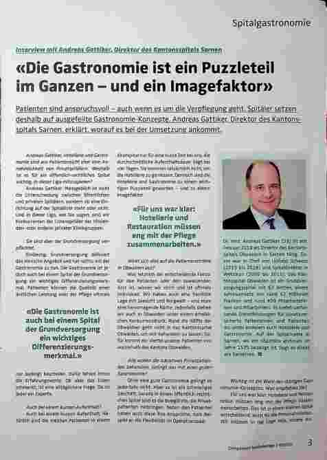 Vorschauseite 1: "Die Gastronomie ist ein Puzzleteil des Ganzen - und ein Imagefaktor. "