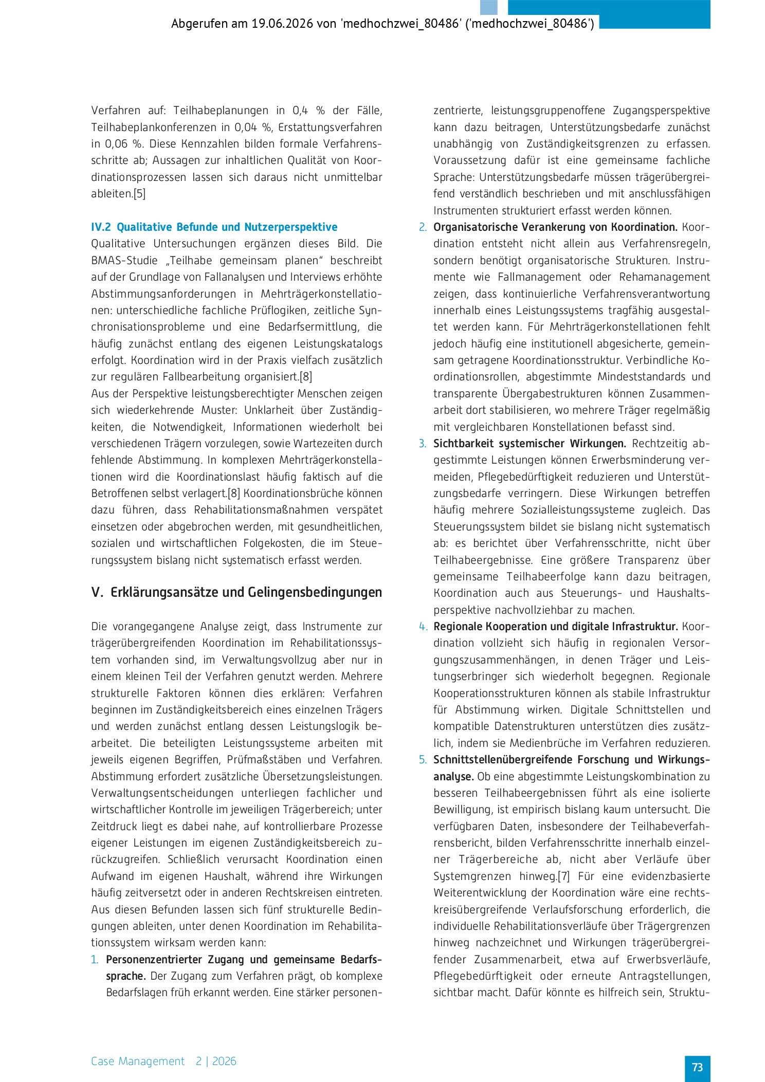 Vorschauseite 4: Trägerübergreifende Rehabilitation zwischen Rechtsanspruch und Verwaltungswirklichkeit – Koordination ohne Praxis?