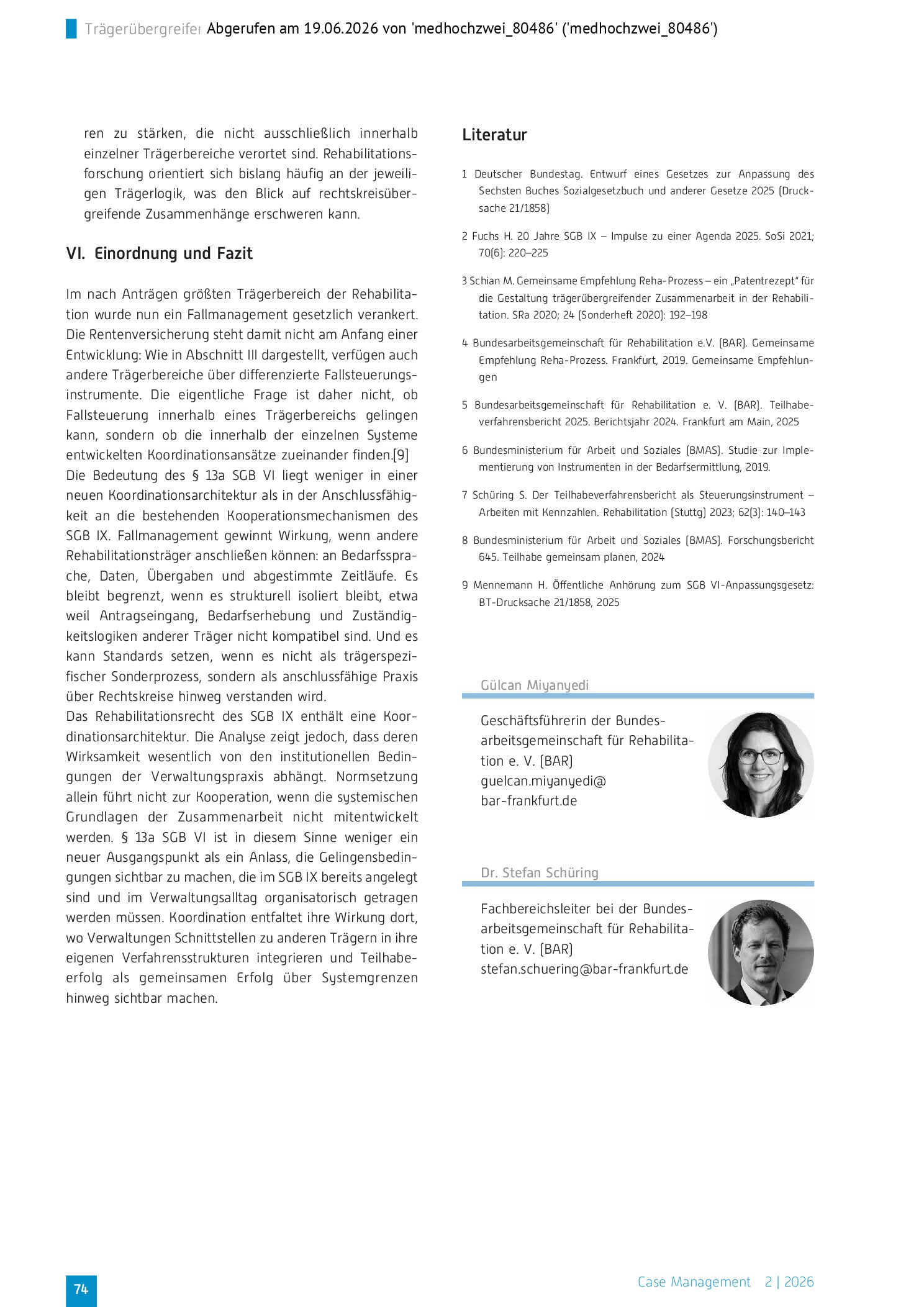 Vorschauseite 5: Trägerübergreifende Rehabilitation zwischen Rechtsanspruch und Verwaltungswirklichkeit – Koordination ohne Praxis?